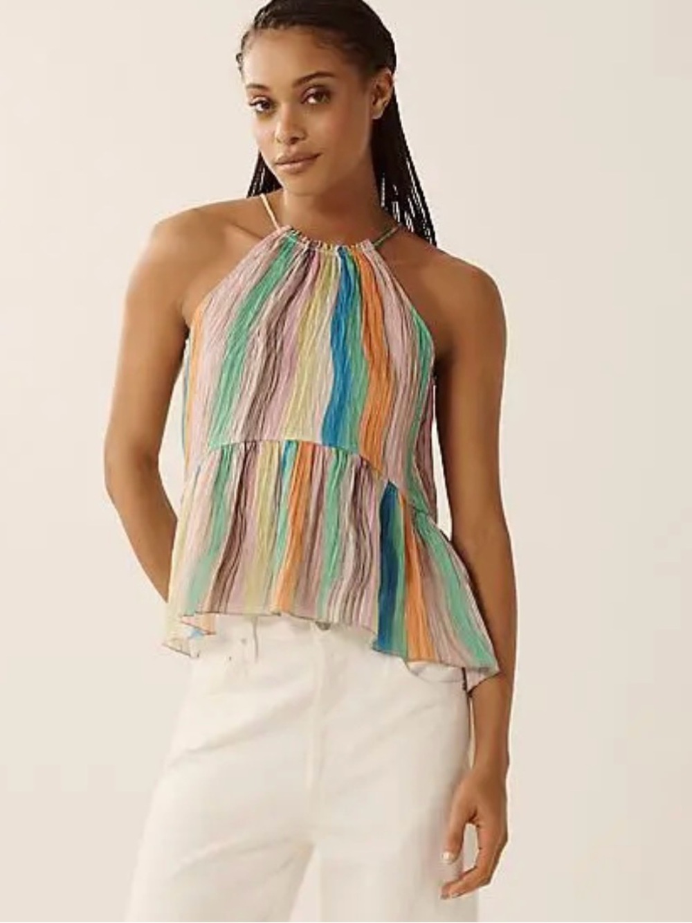 Hope for Flowers Halter Flounce Tank Top
